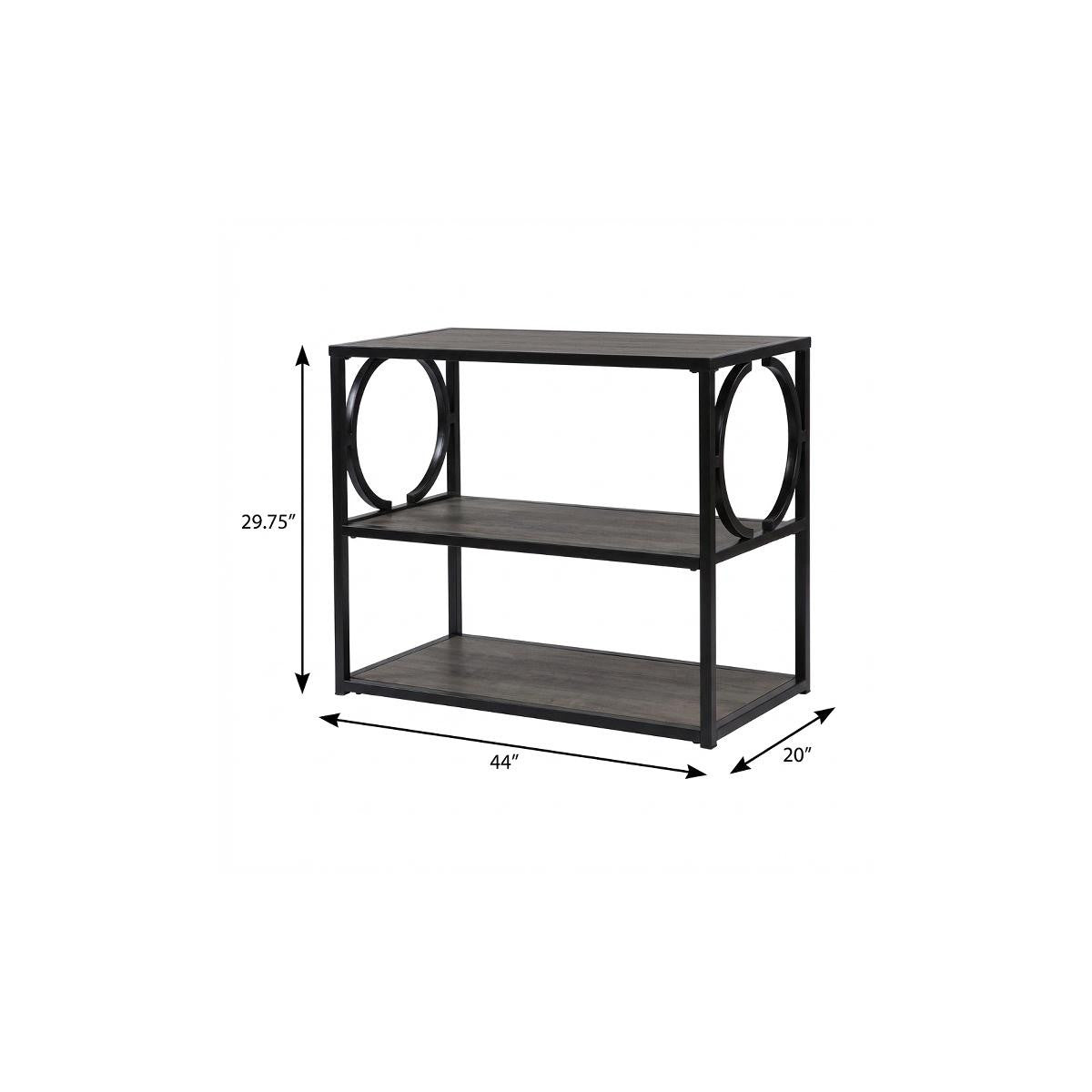 44" Gray and Black Wood Pedestal