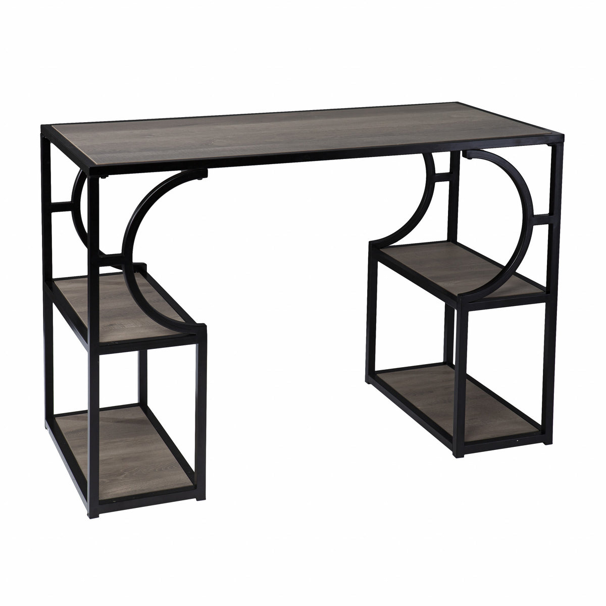 44" Gray and Black Wood Pedestal