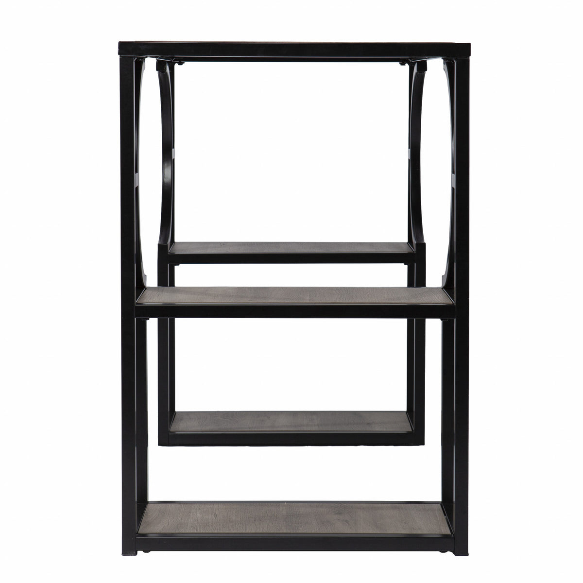 44" Gray and Black Wood Pedestal