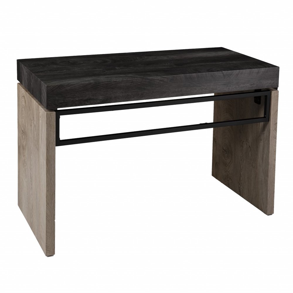 45" Black and Brown Writing Desk