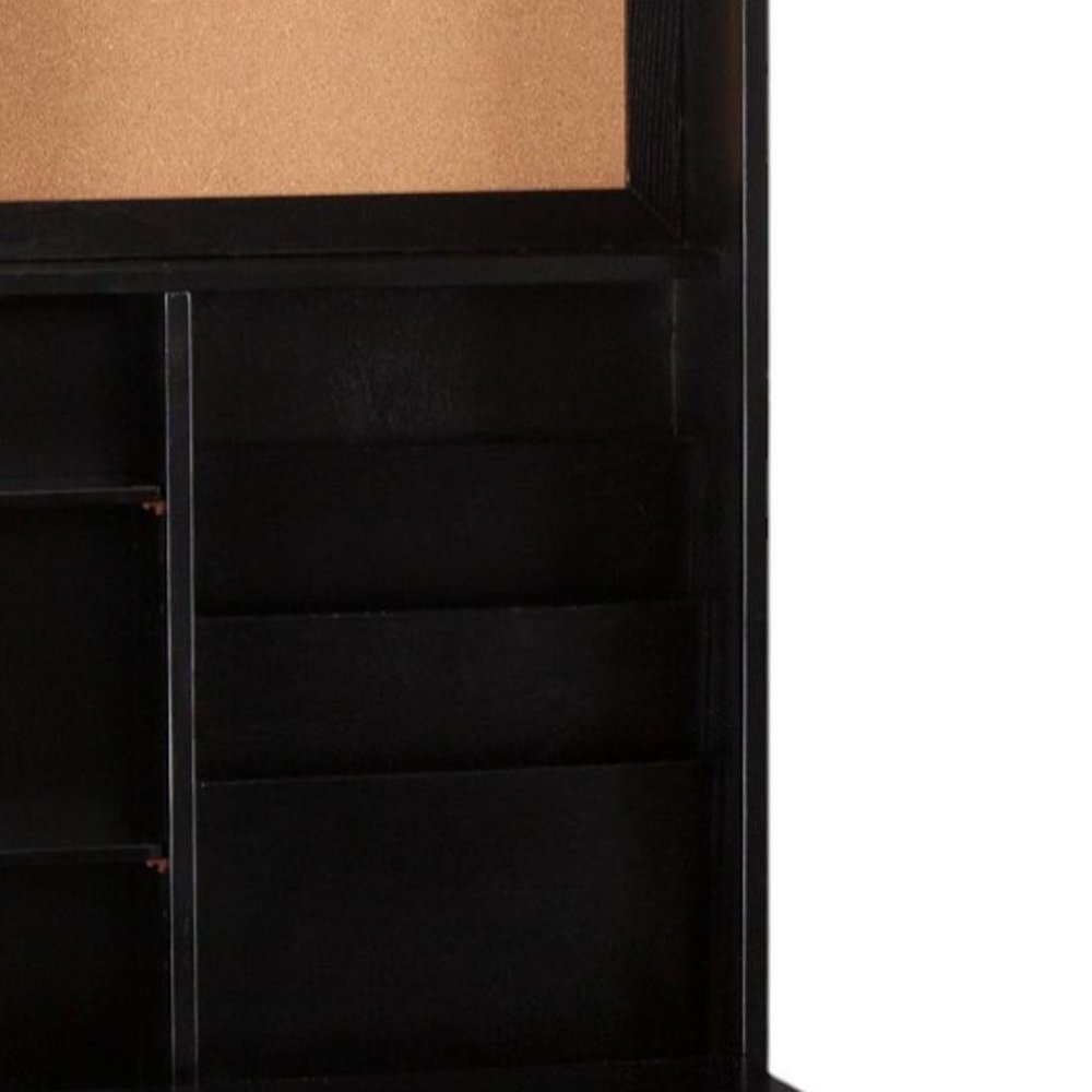 22" Black Secretary Desk