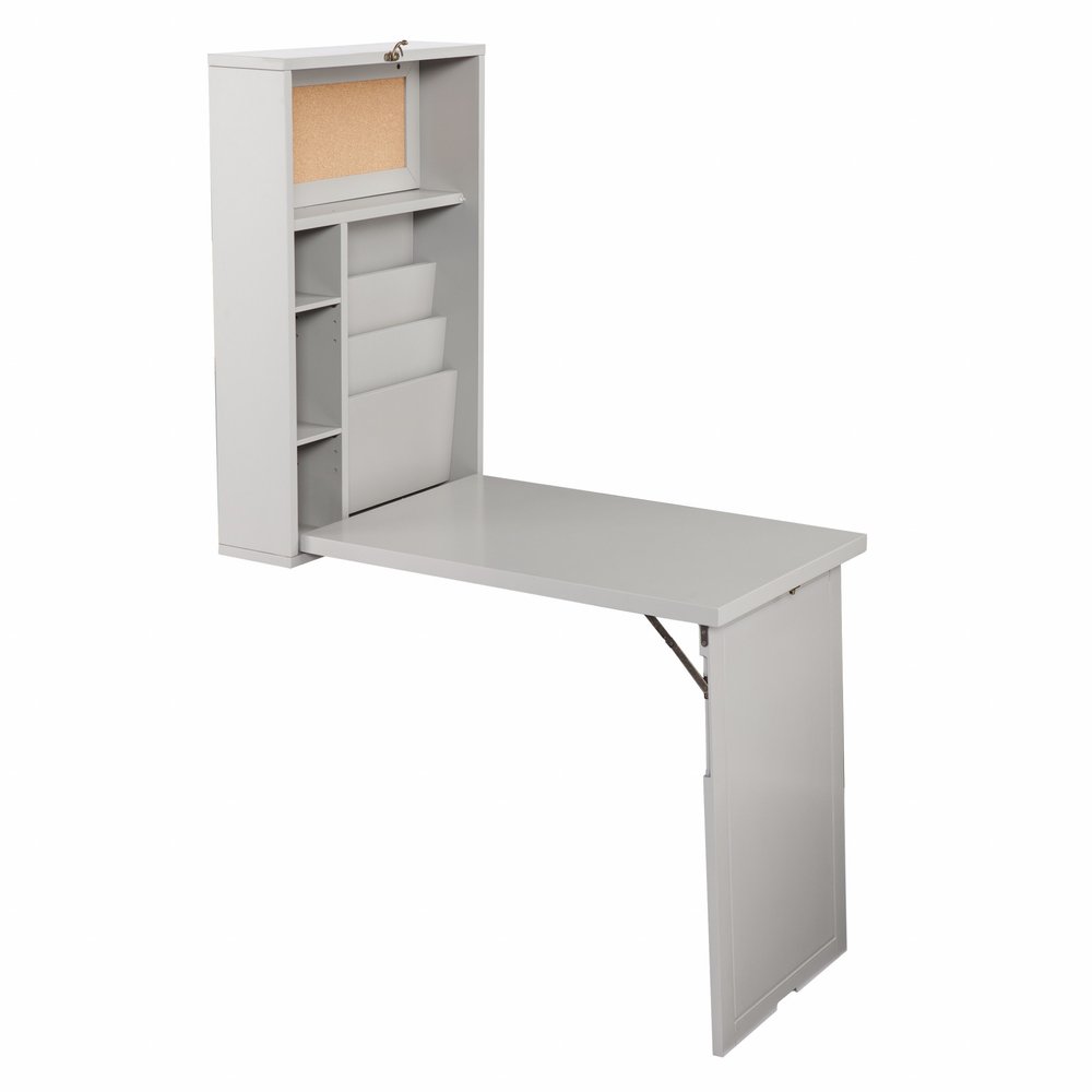 36" Gray Wood Wall Mounted Parsons