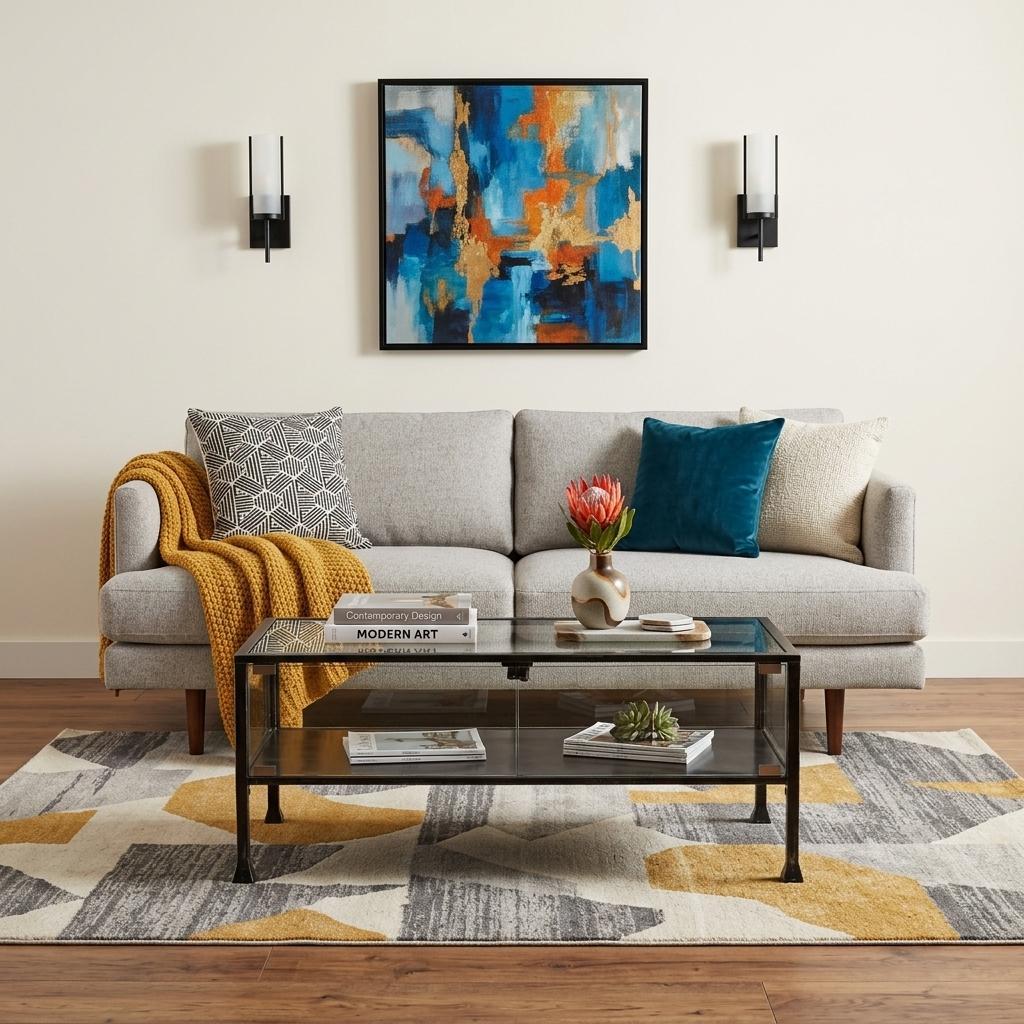 43" Black Glass And Metal Rectangular Coffee Table