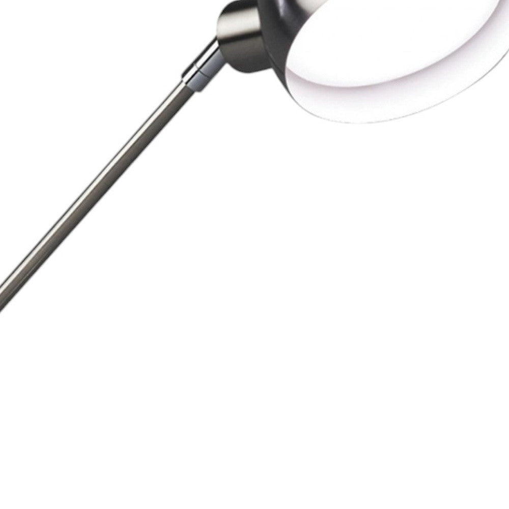 18" Nickel Metal Adjustable Swing Arm LED Desk Lamp With USB