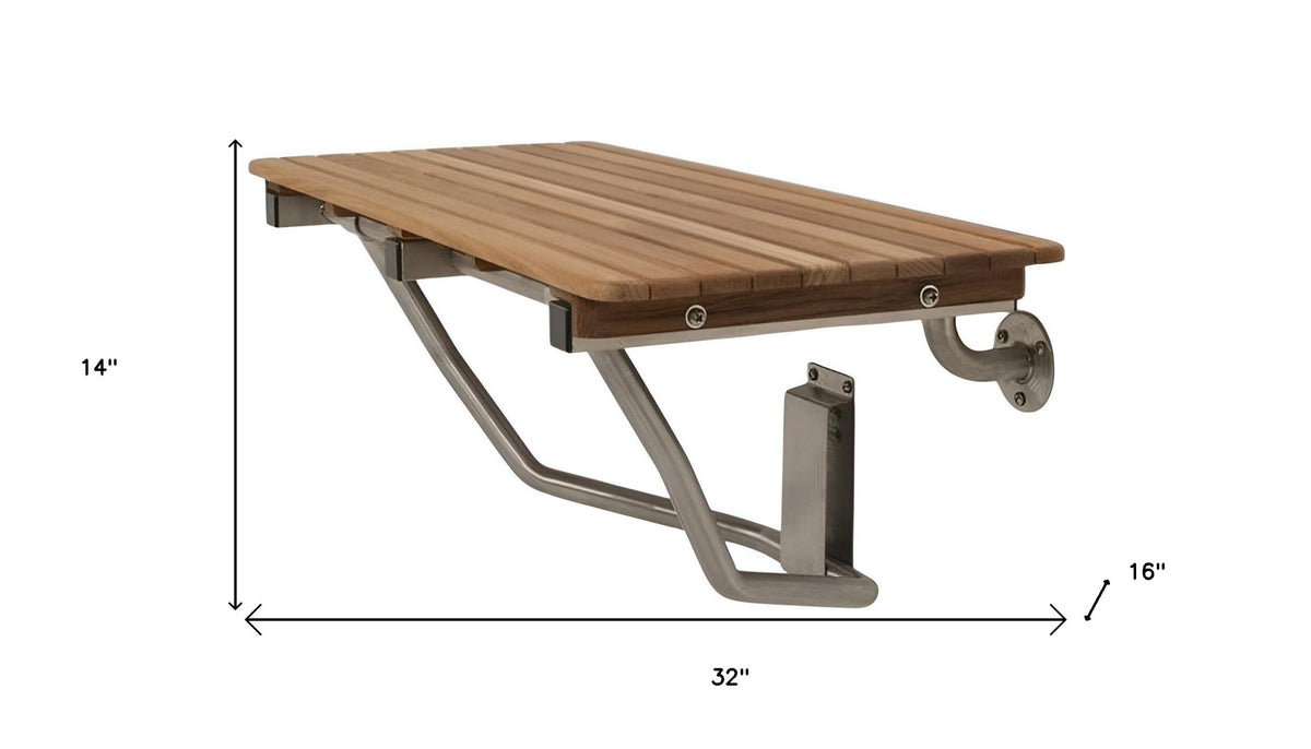 32" Premium Wall Mount Teak Shower Bench