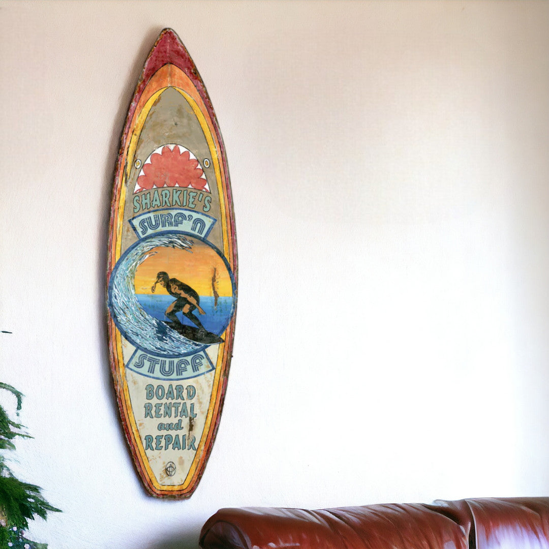 48" Vintage Surfshop Advertisement Surfboard Wall Décor