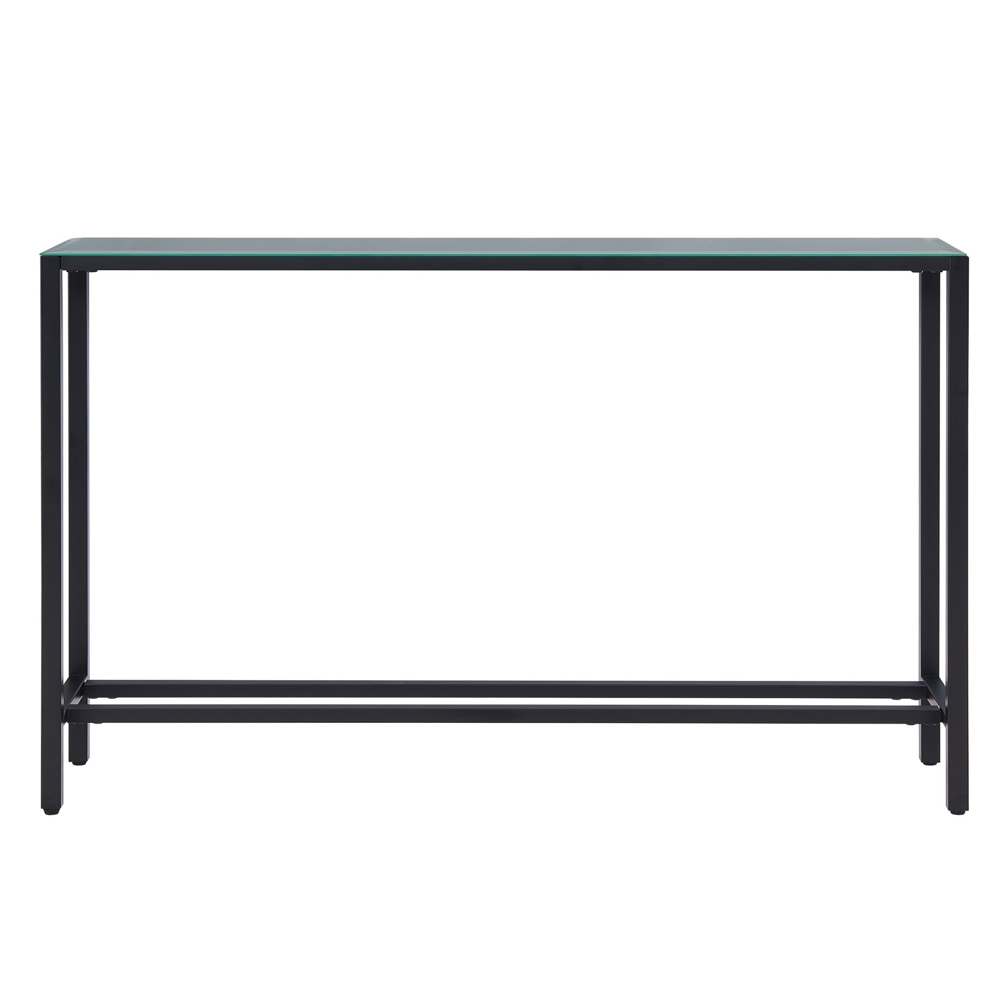 56" Black Mirrored Glass Console Table