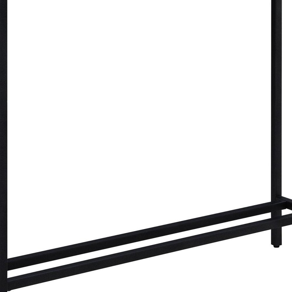 36" Black Mirrored Glass Console Table