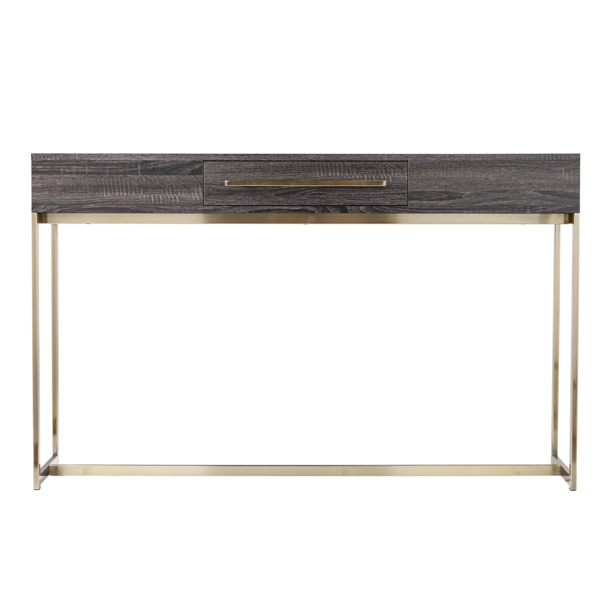 48" Gray and Gold Frame Console Table And Drawers