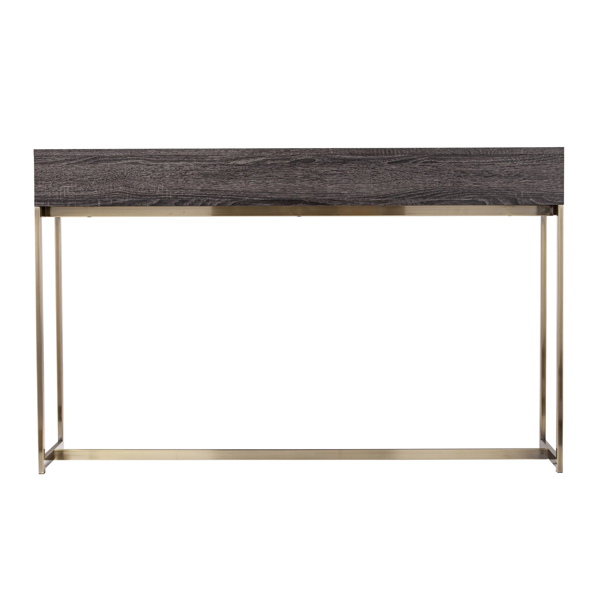 48" Gray and Gold Frame Console Table And Drawers