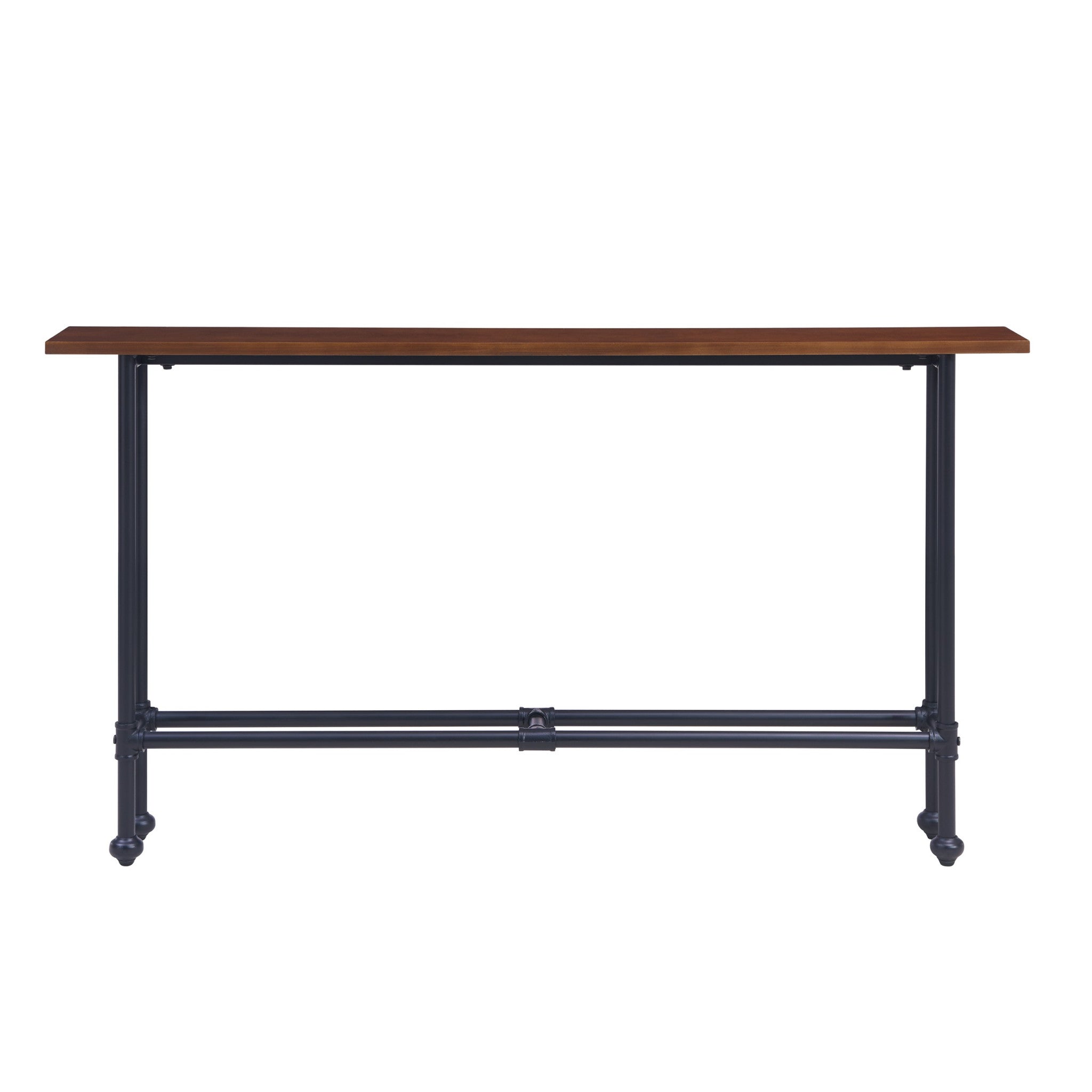 56" Espresso and Black Console Table