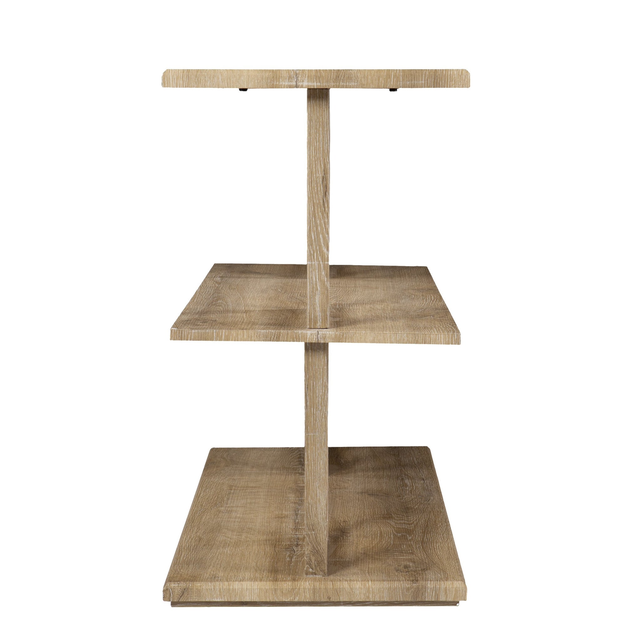 42" Natural Floor Shelf Console Table With Shelves