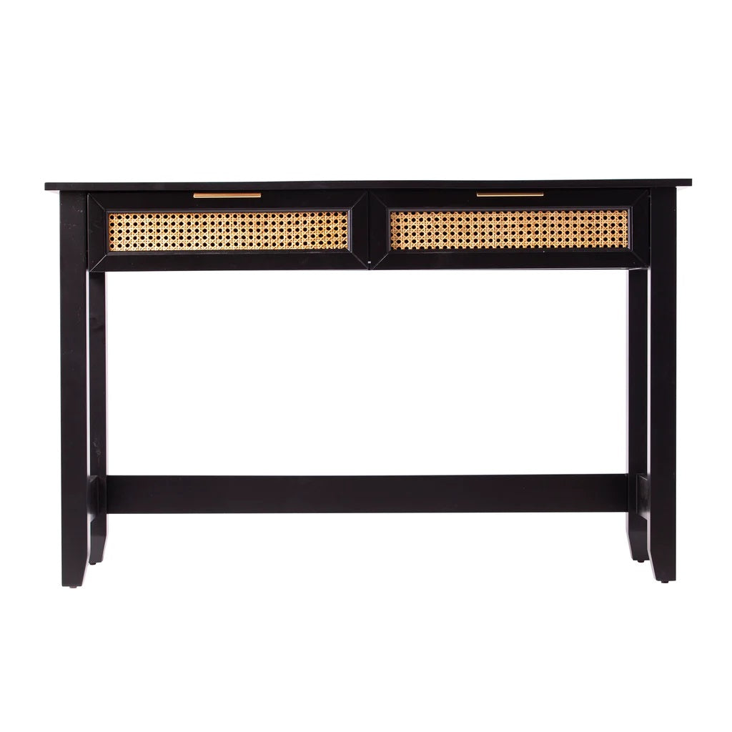 48" Black Console Table And Drawers