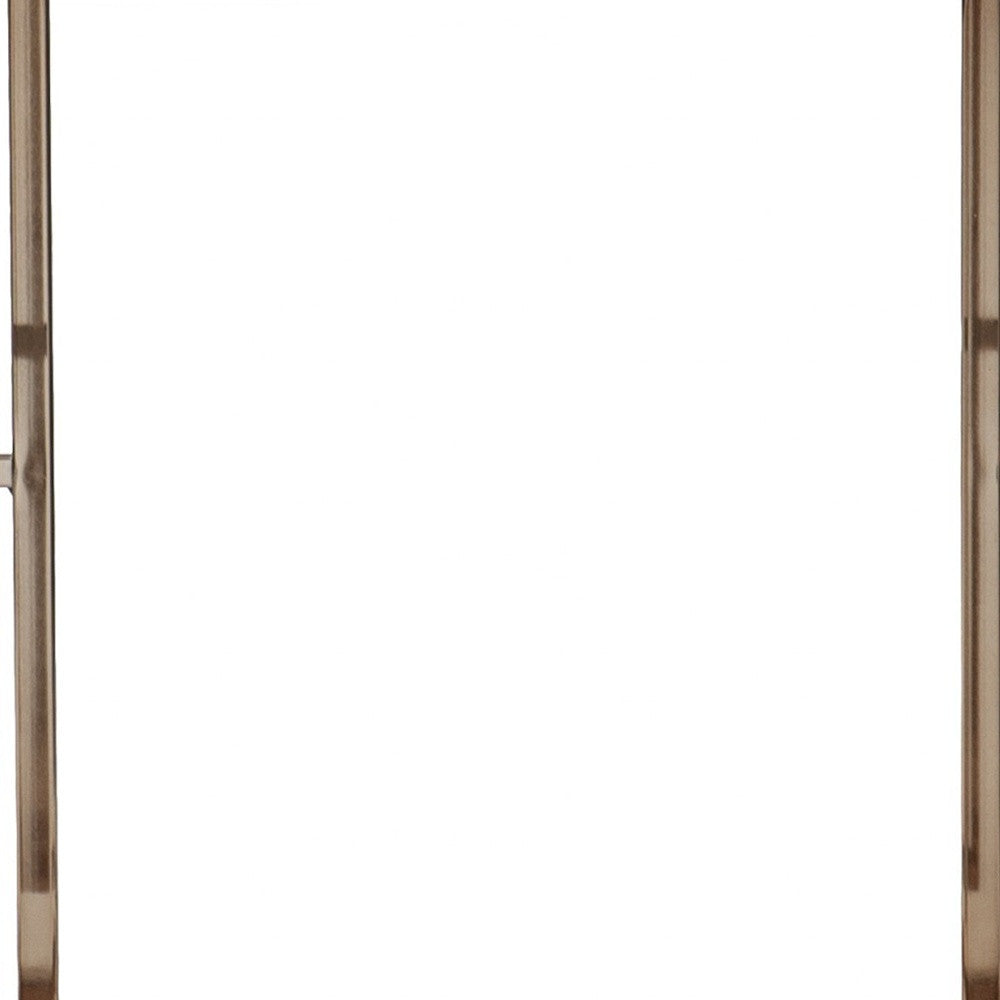 23" Champagne Glass And Iron Square End Table