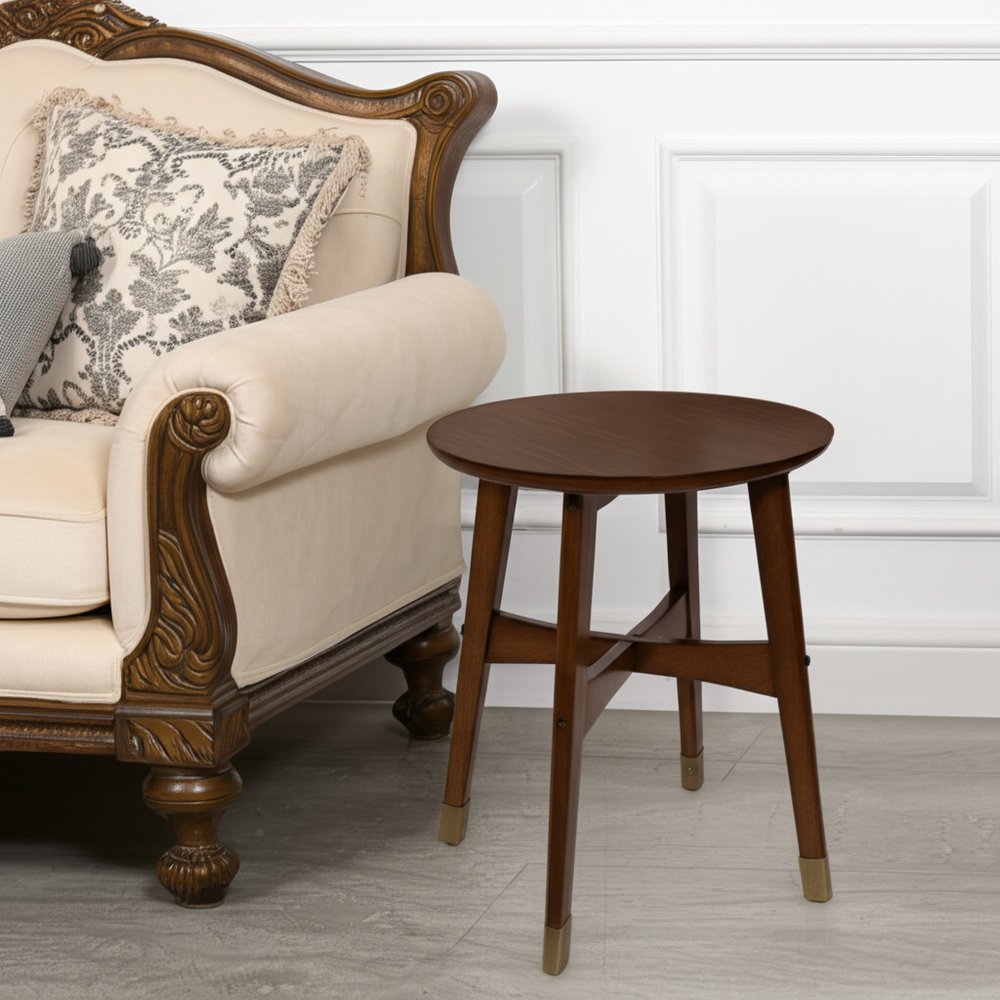 23" Brown Solid Wood End Table