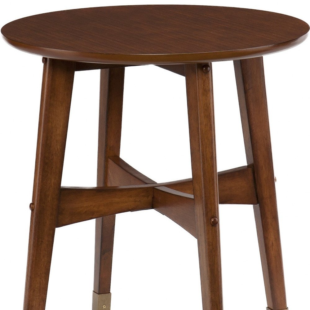 23" Brown Solid Wood End Table