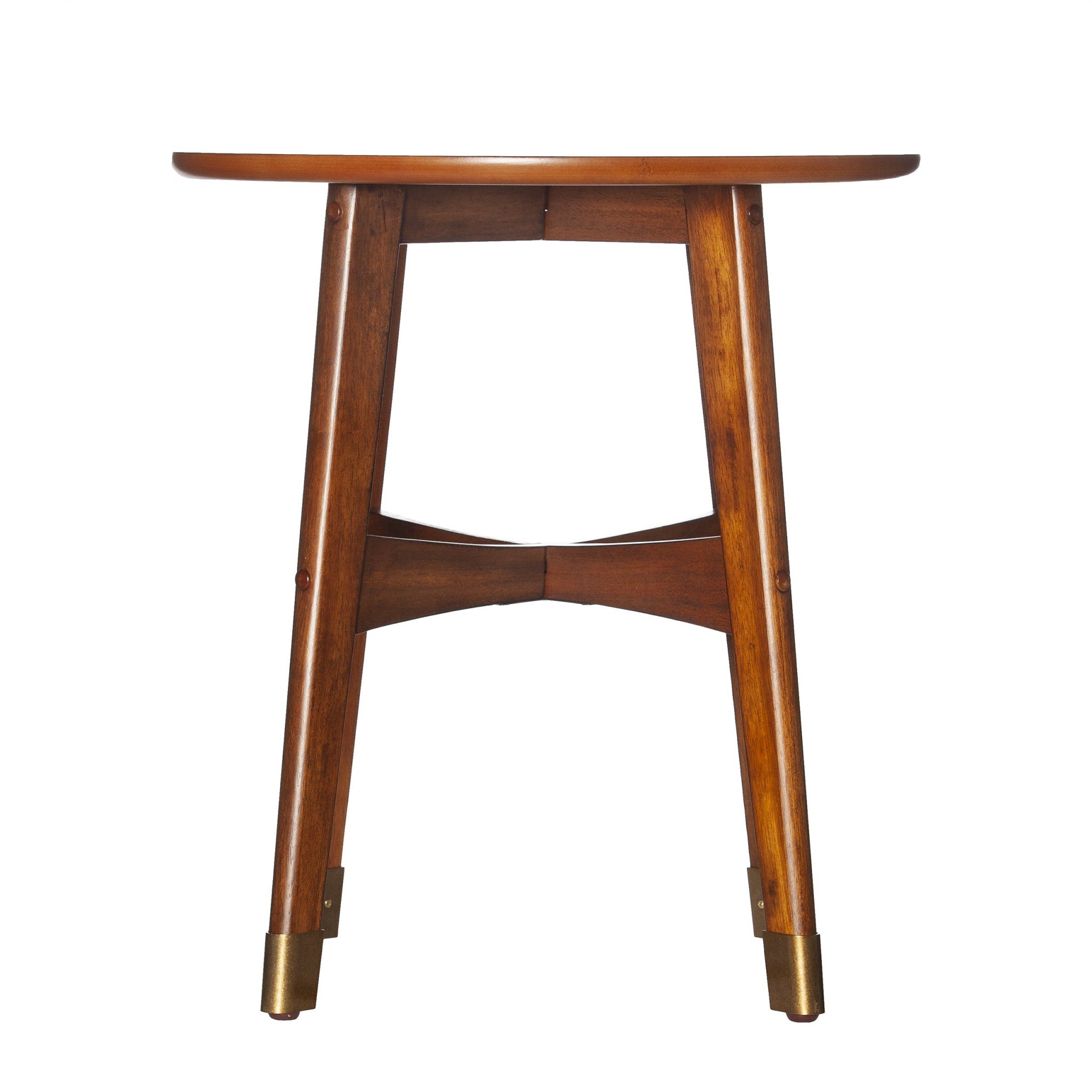 23" Brown Solid Wood End Table