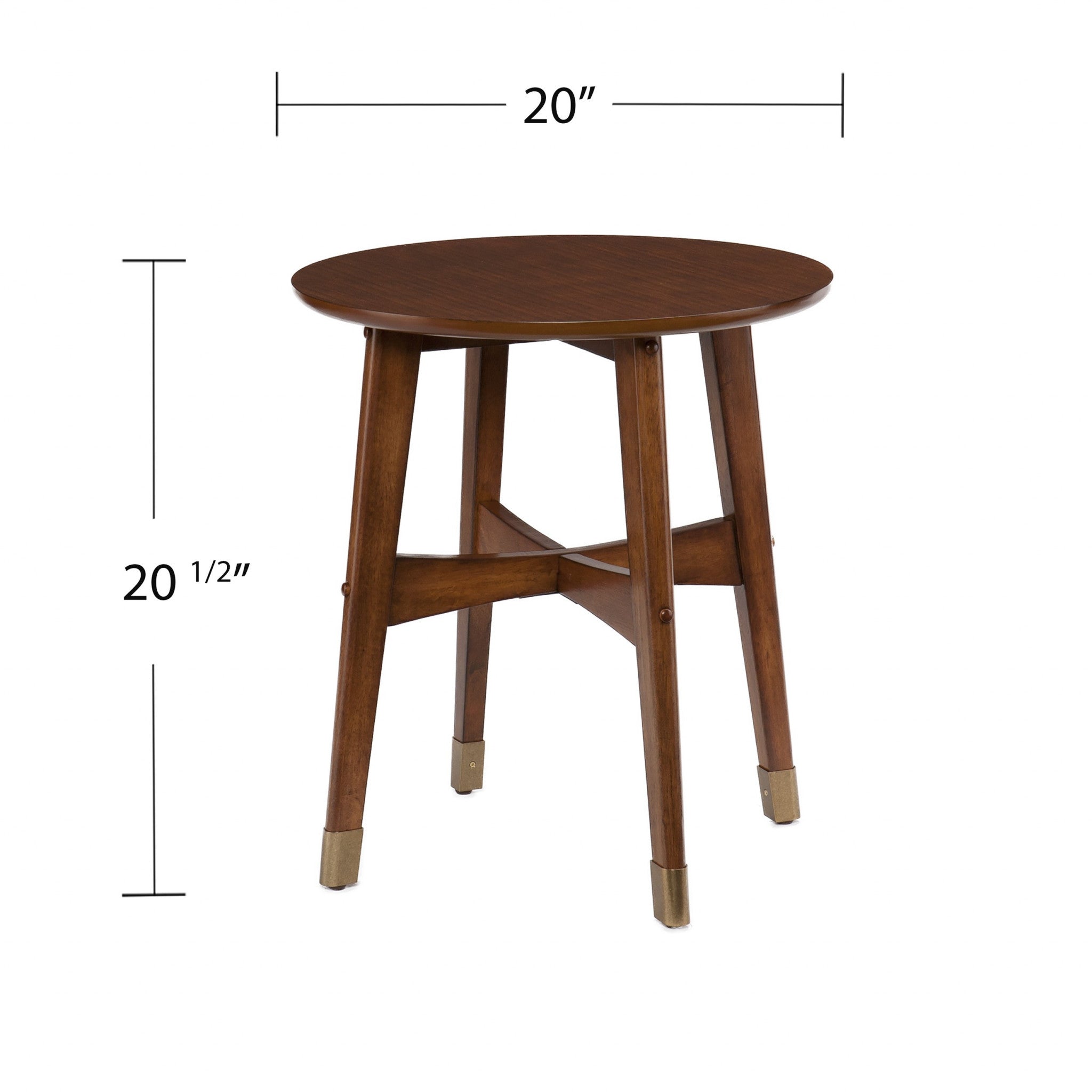 23" Brown Solid Wood And Iron Rectangular End Table