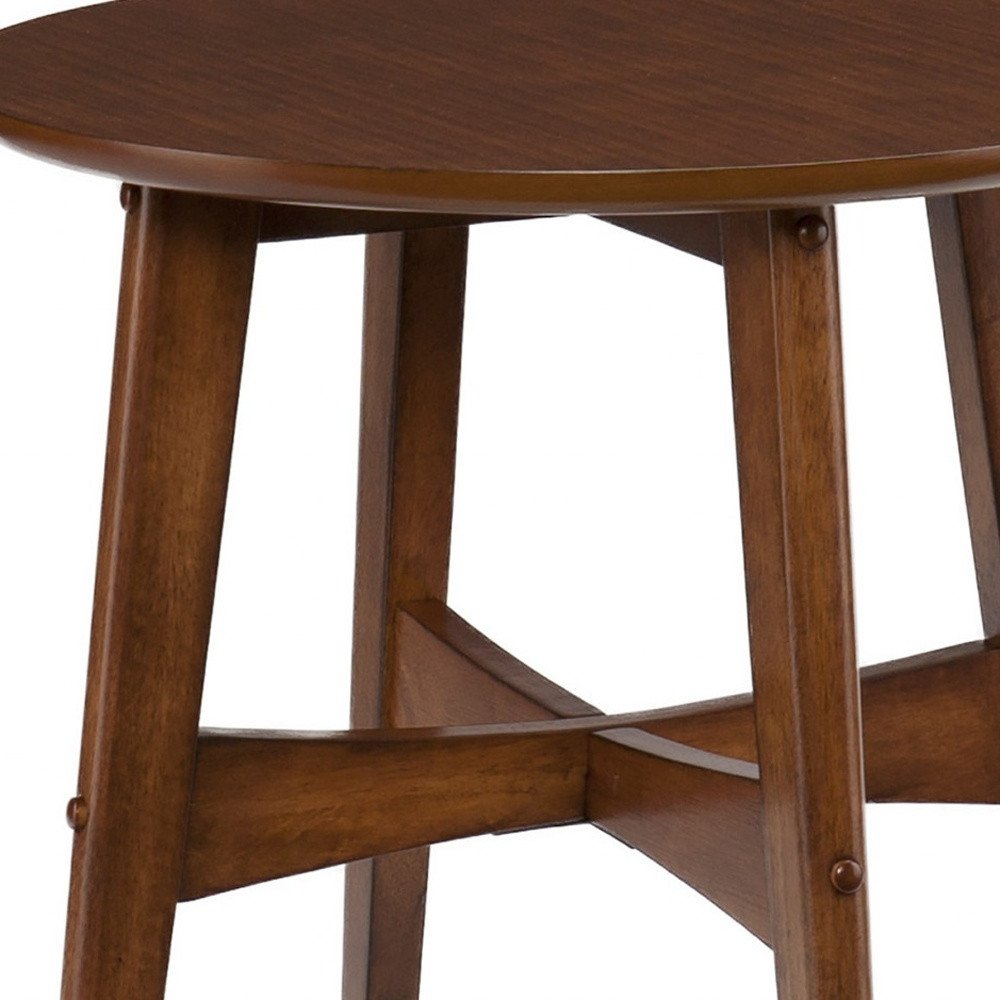 23" Brown Solid Wood End Table
