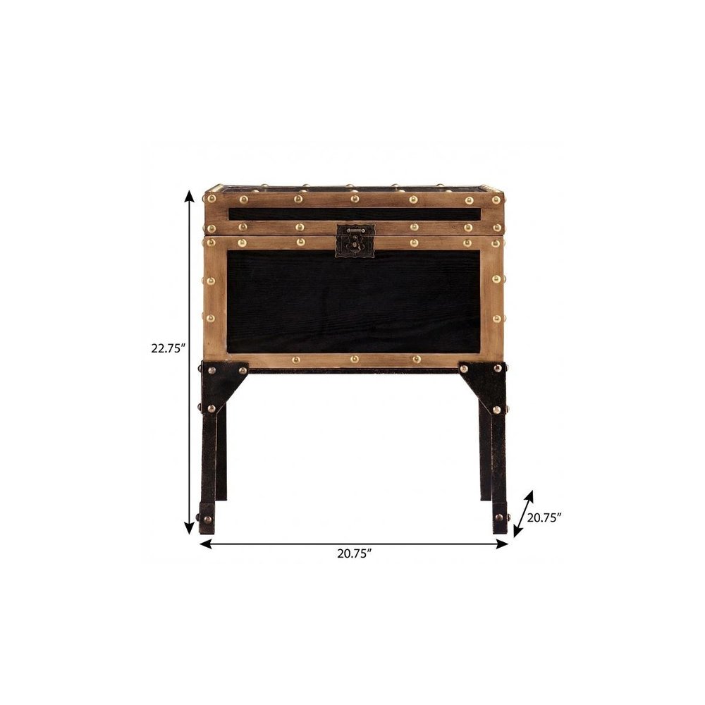 23" Black Manufactured Wood And Iron Square End Table