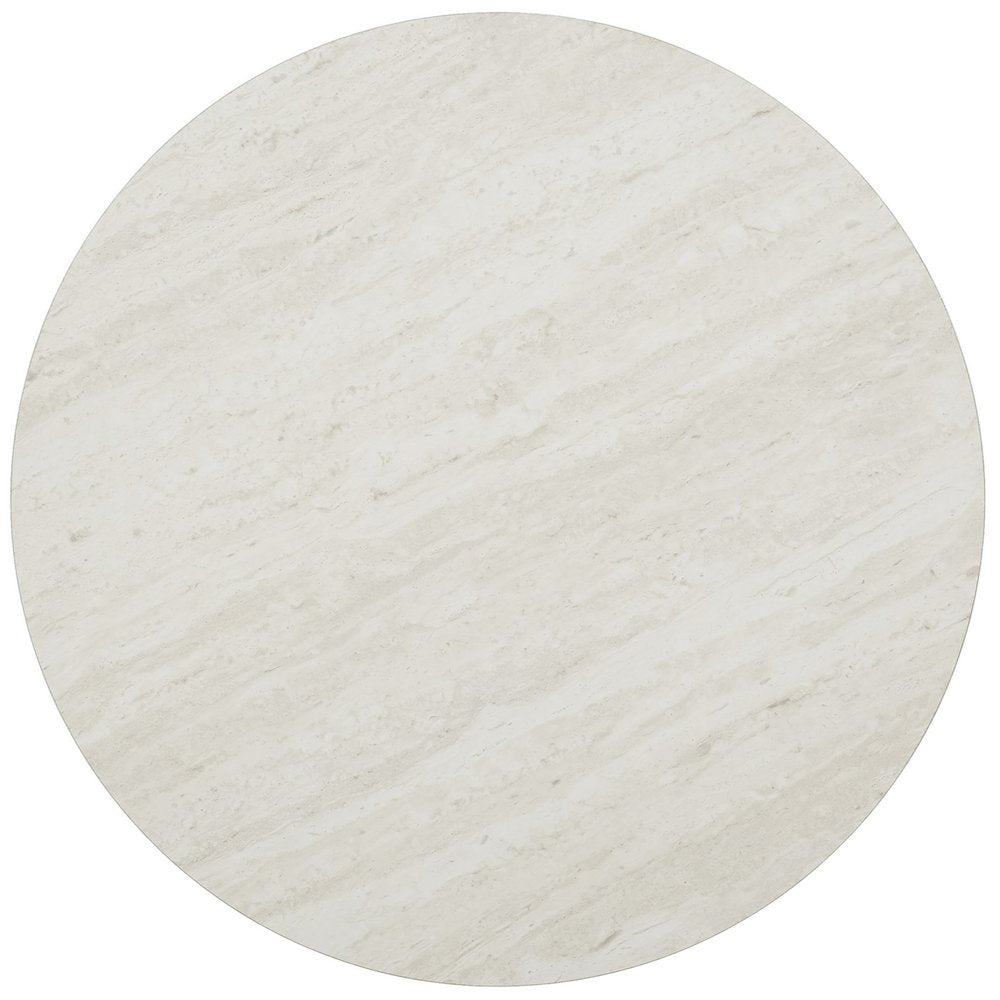 23" Silver Manufactured Wood And Iron Round End Table