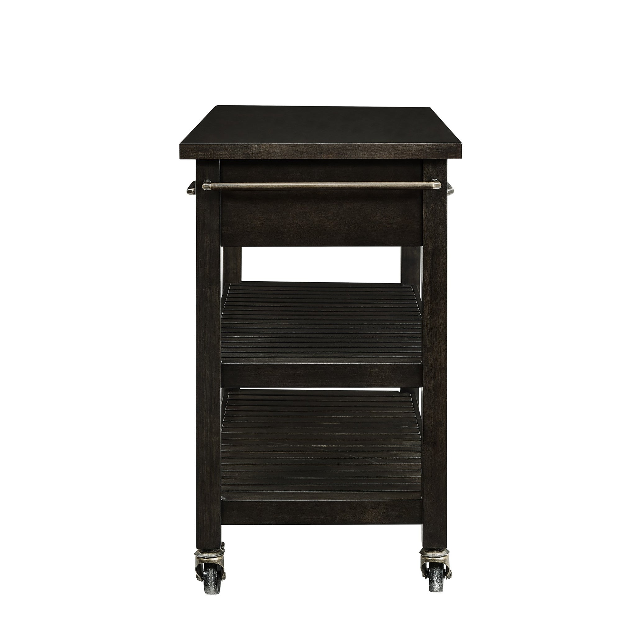 Brown 51" Rolling Kitchen Island With Storage