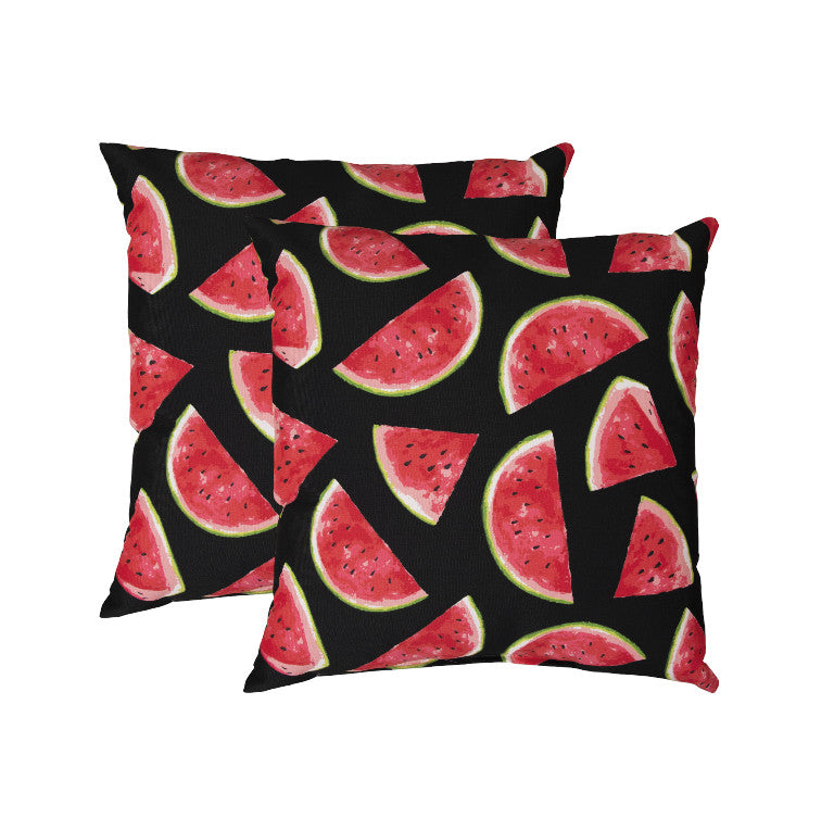 Set of Two 22" X 22" Red Indoor Outdoor Throw Pillow Cover & Insert