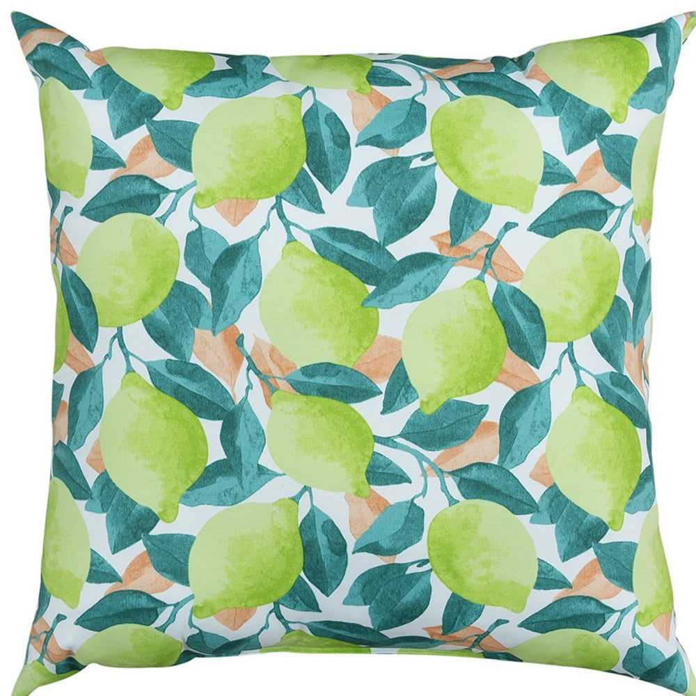 Set of Two 22" X 22" Lime Green Indoor Outdoor Throw Pillow Cover & Insert