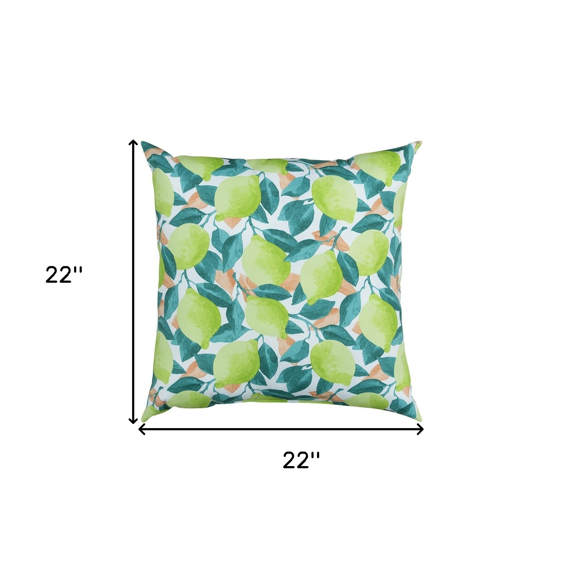 Set of Two 22" X 22" Lime Green Indoor Outdoor Throw Pillow Cover & Insert