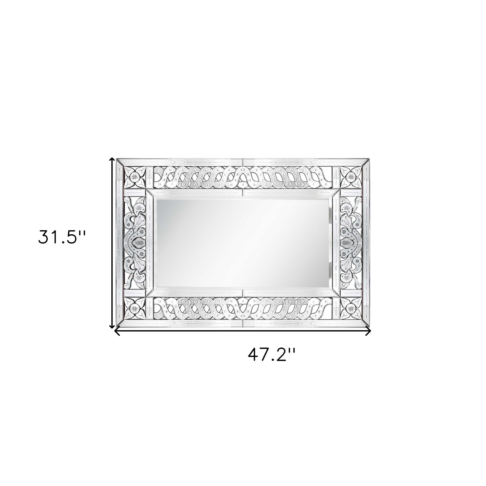 32" Clear Wood Framed Accent Mirror