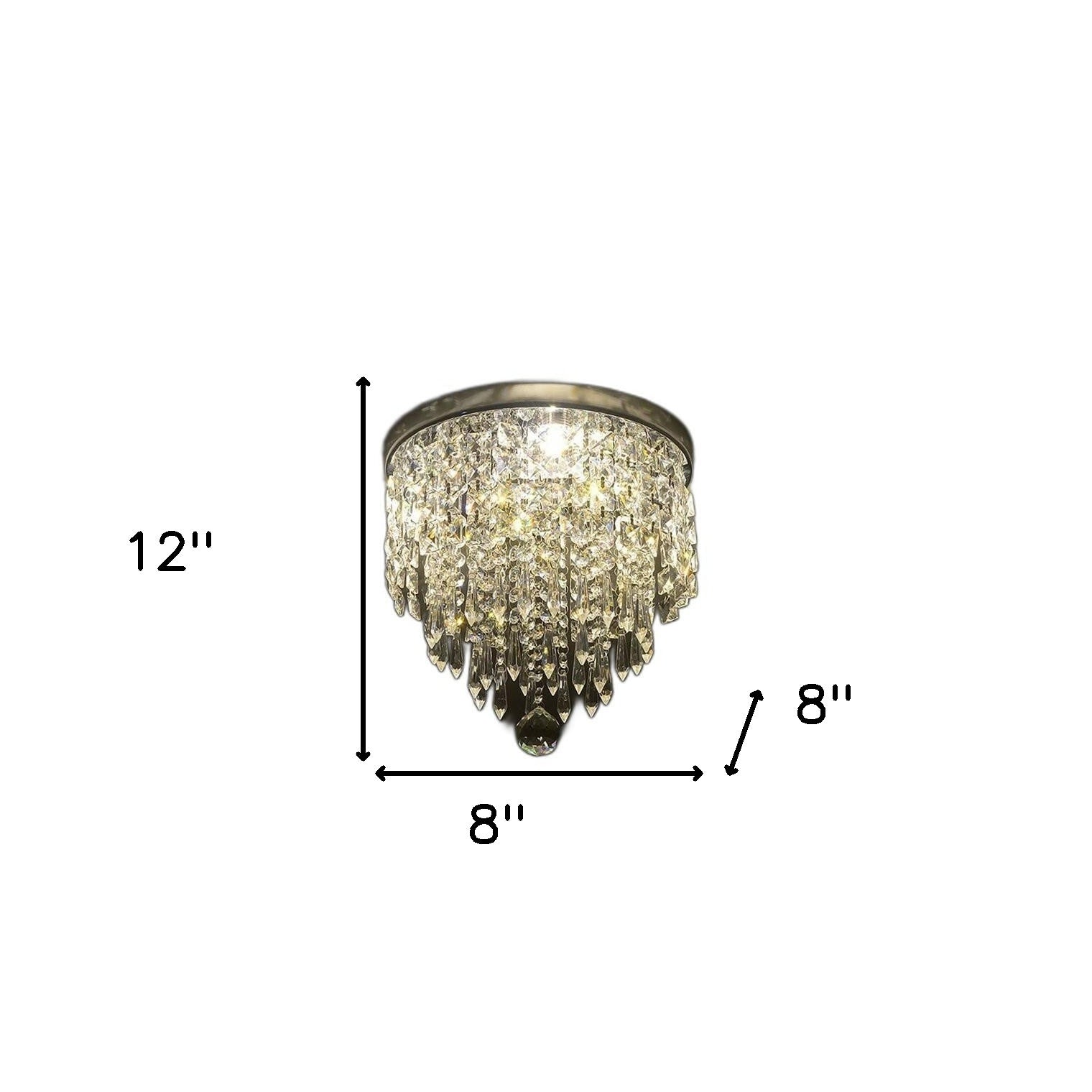 Shaded Globe Transparent Glass And Crystal Dimmable Ceiling Light With Clear Shades