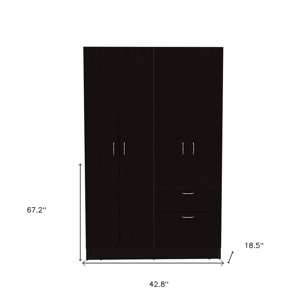 67" Black and White Single Drawer Combo Dresser