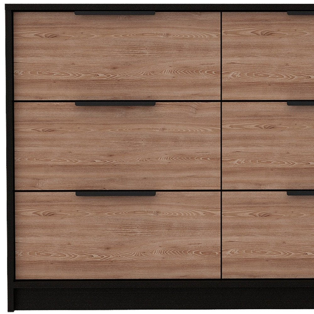 42" Brown And White Wood Four Drawer Dresser