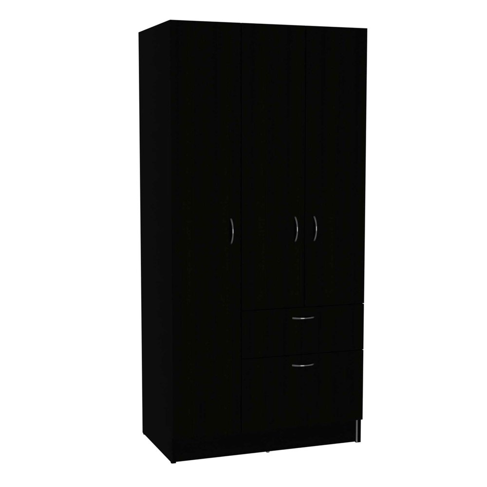 71" Black And White Wood Six Door Single Drawer Combo Dresser