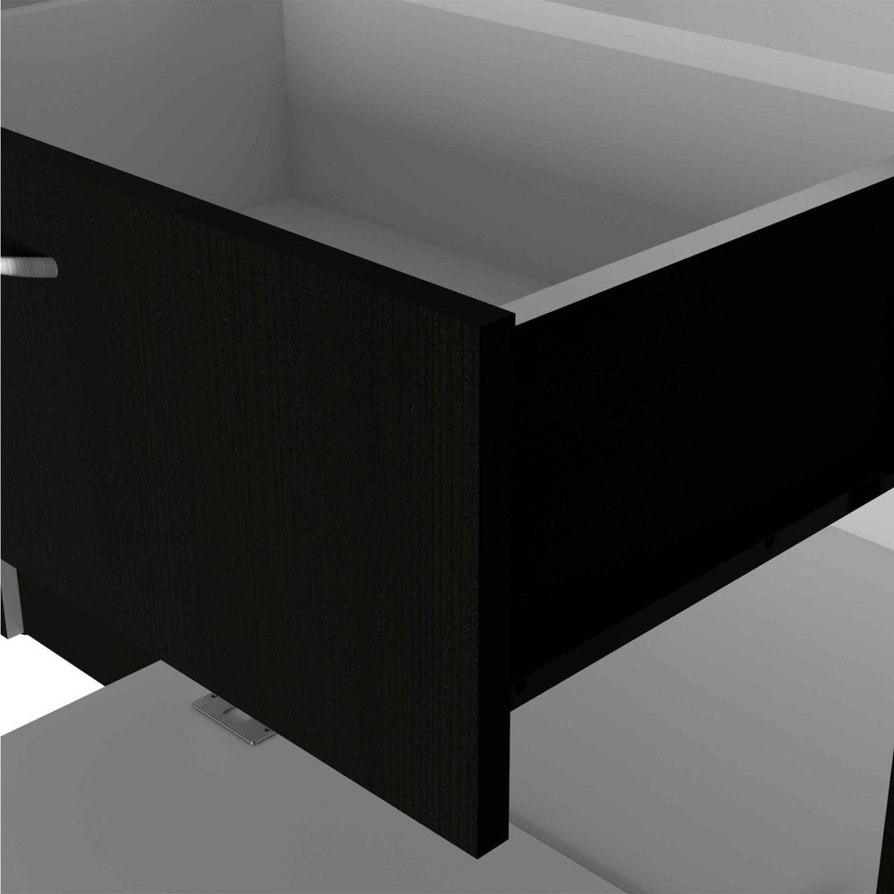 71" Black And White Wood Six Door Single Drawer Combo Dresser