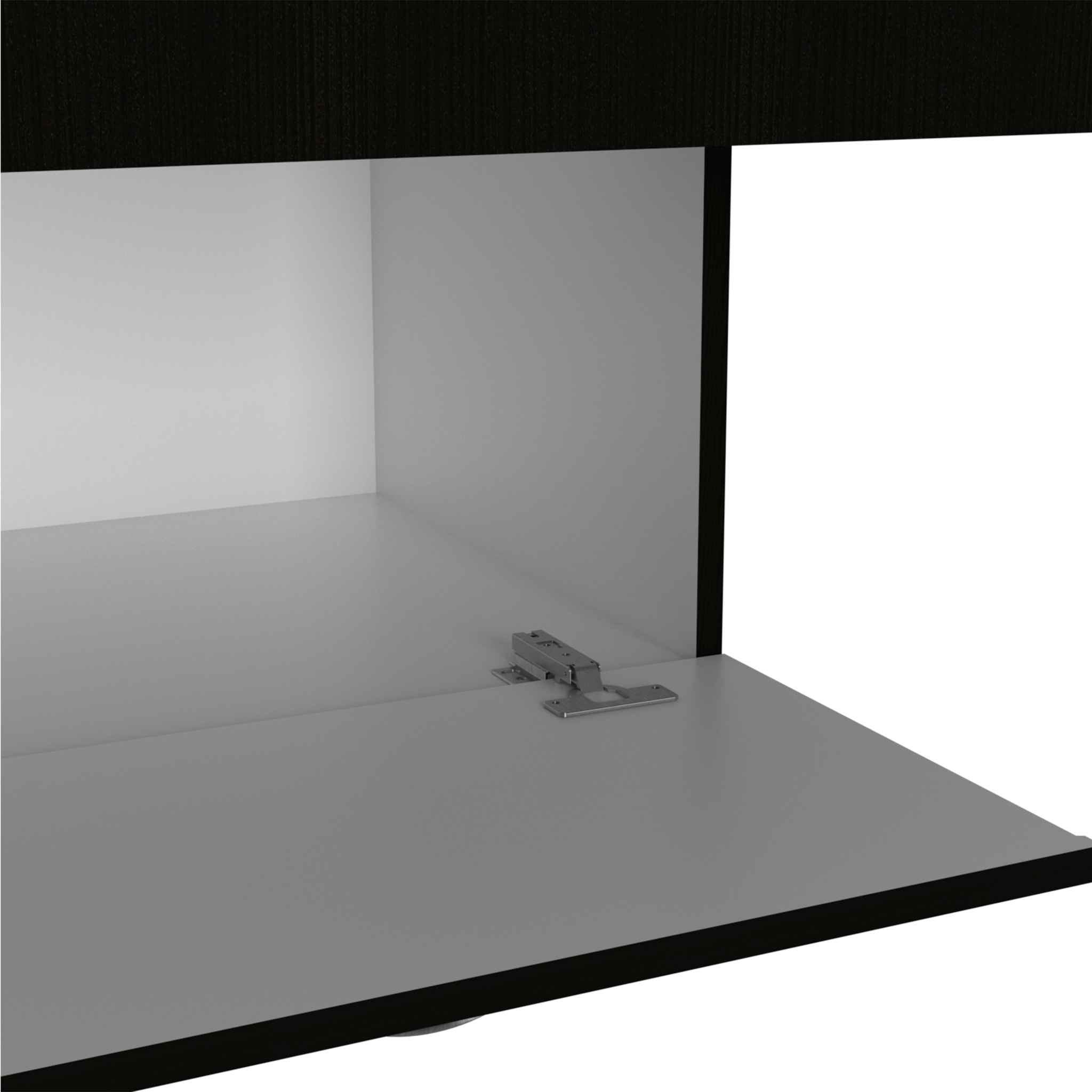 67" Black And White Wood Three Door Single Drawer Combo Dresser