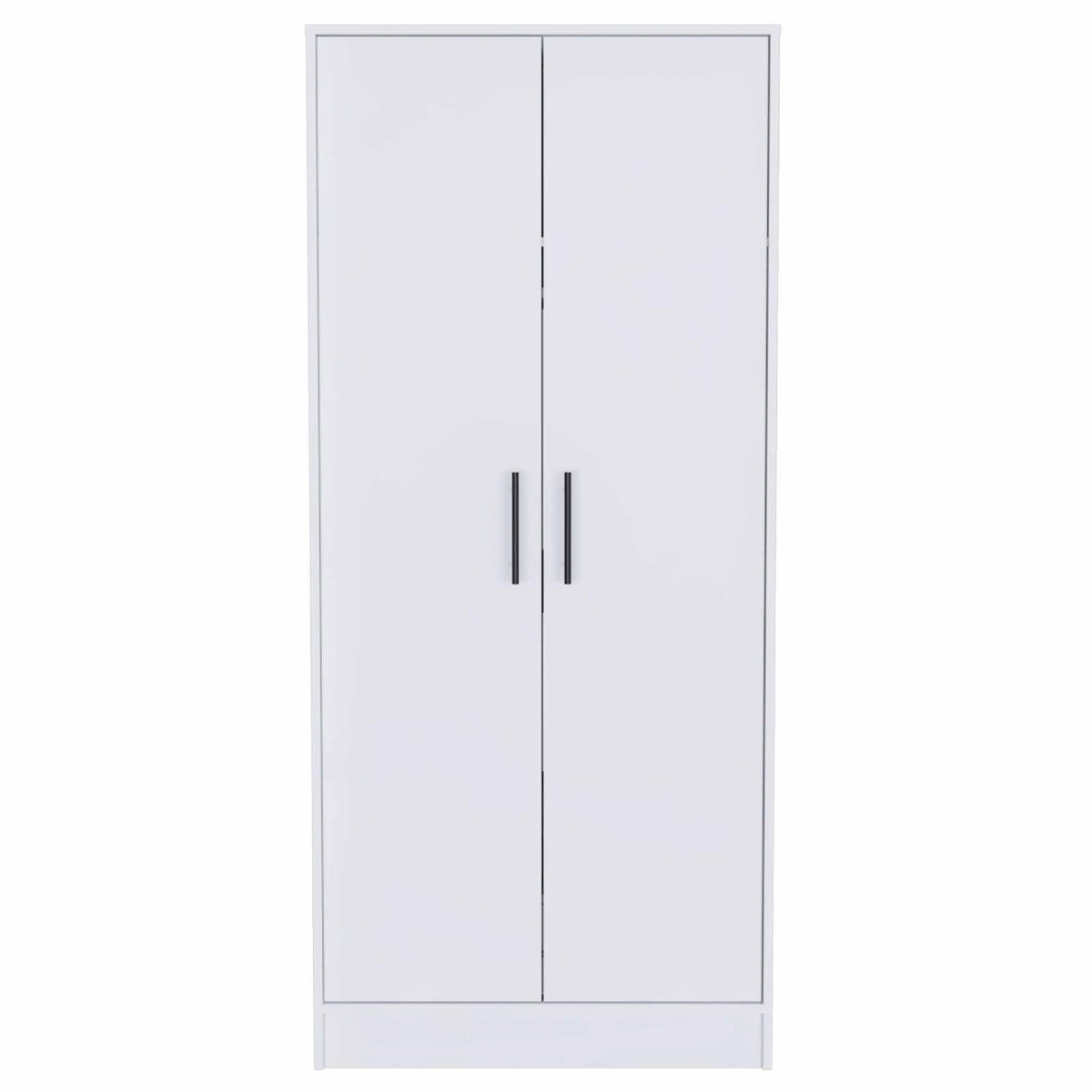 71" White Wood Two Door Single Drawer Combo Dresser