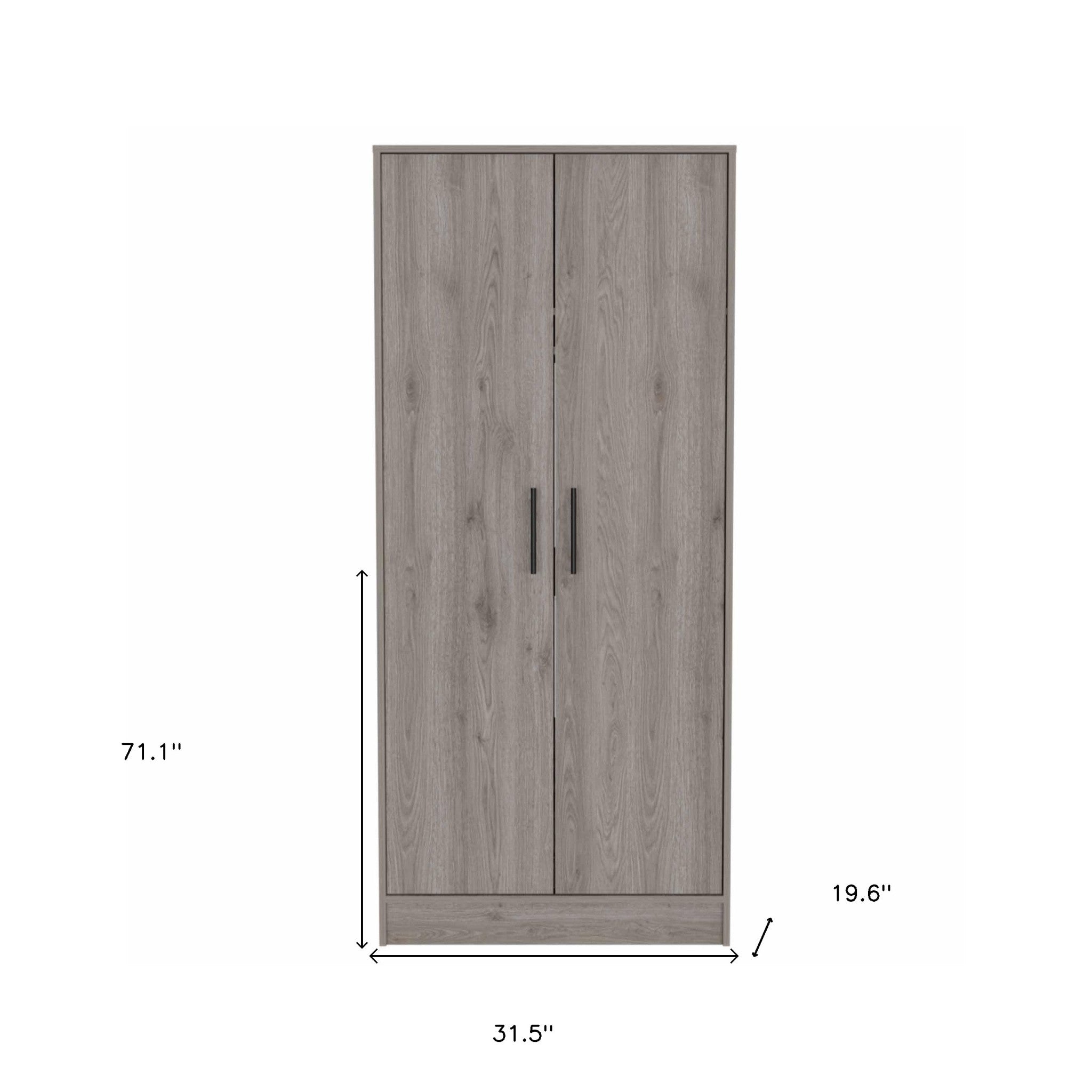 71" Light Gray Wood Single Drawer Combo Dresser