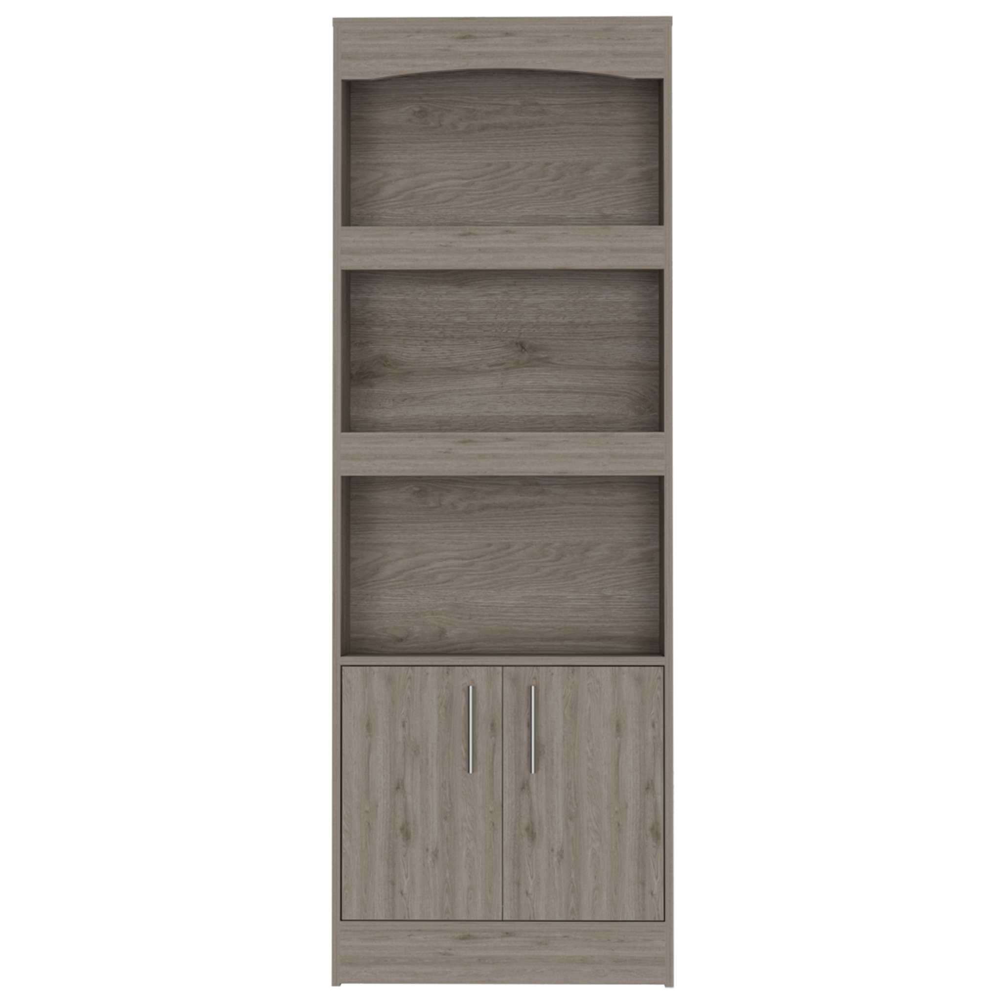 71" Three Tier Bookcase with Two doors