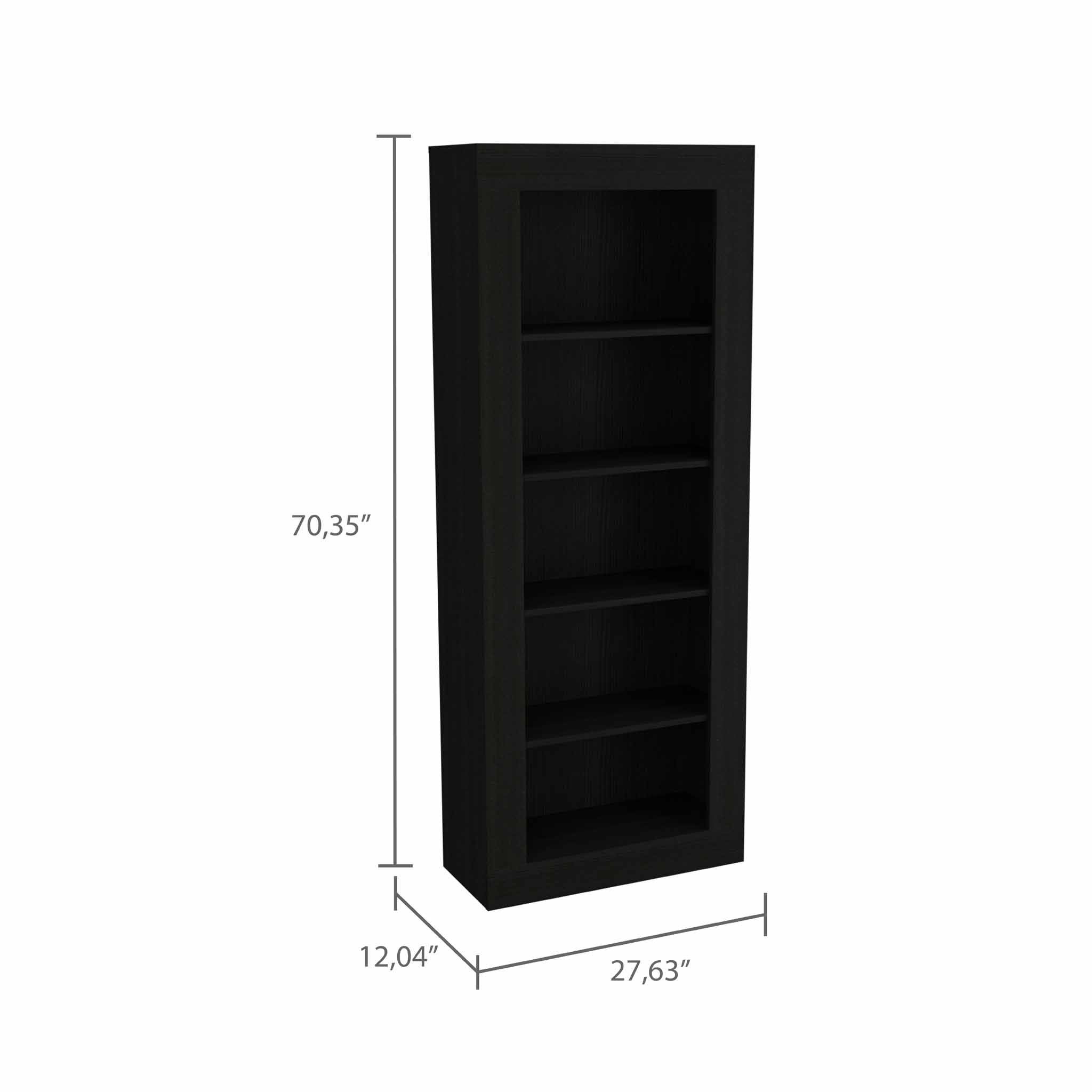 Black Five Tier Bookcase