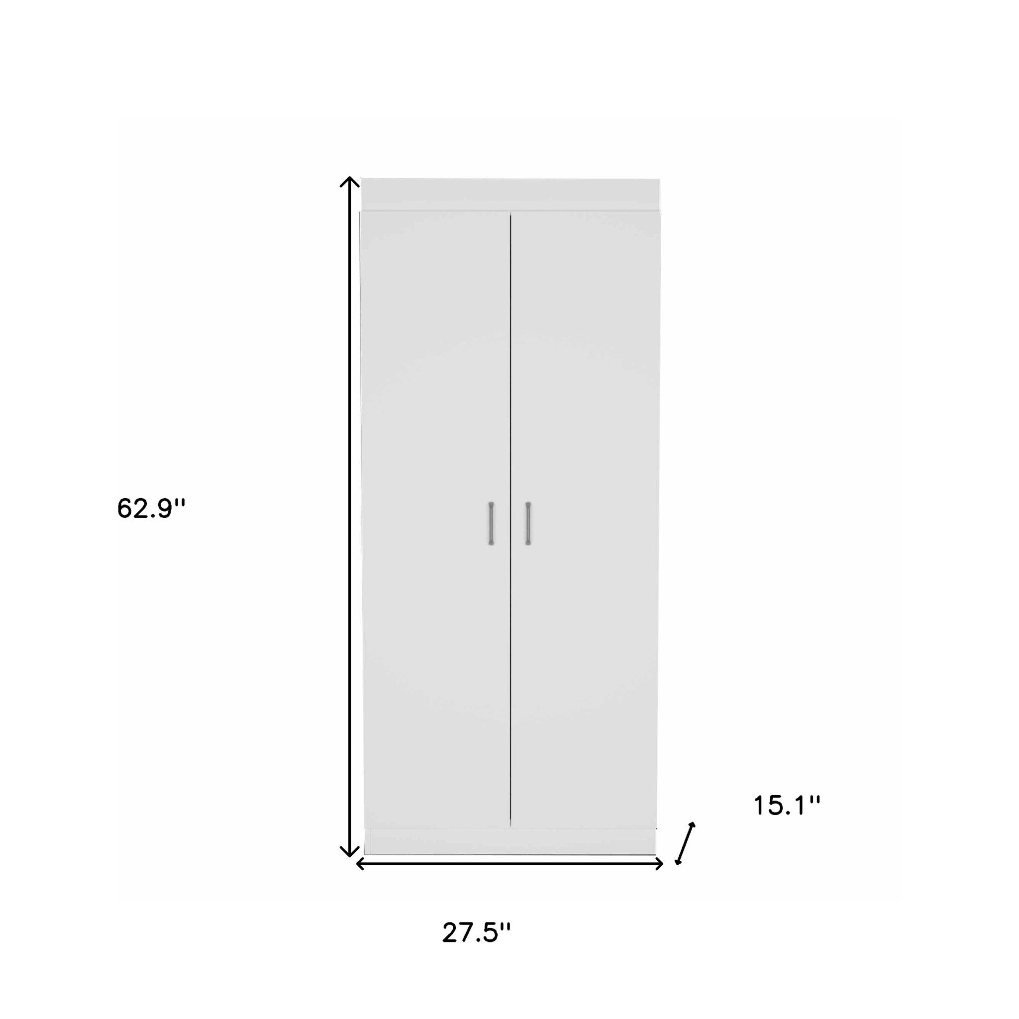 63" White Wood Pantry Or Storage Closet
