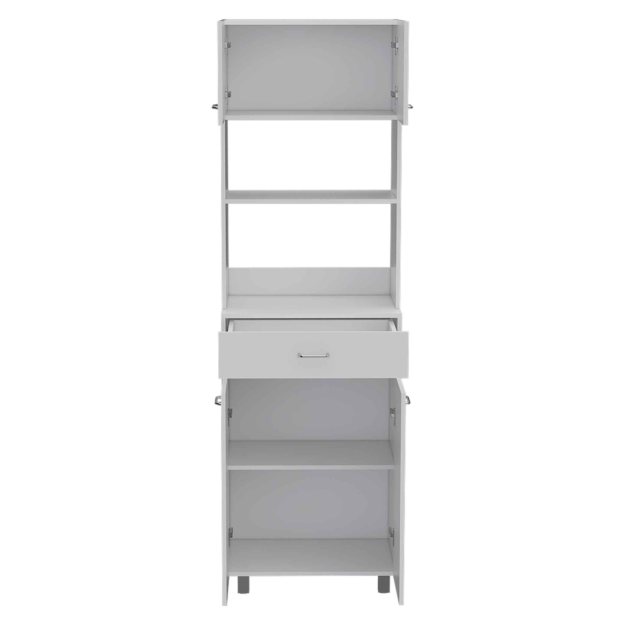 24" White Wood Kitchen Cart With Storage