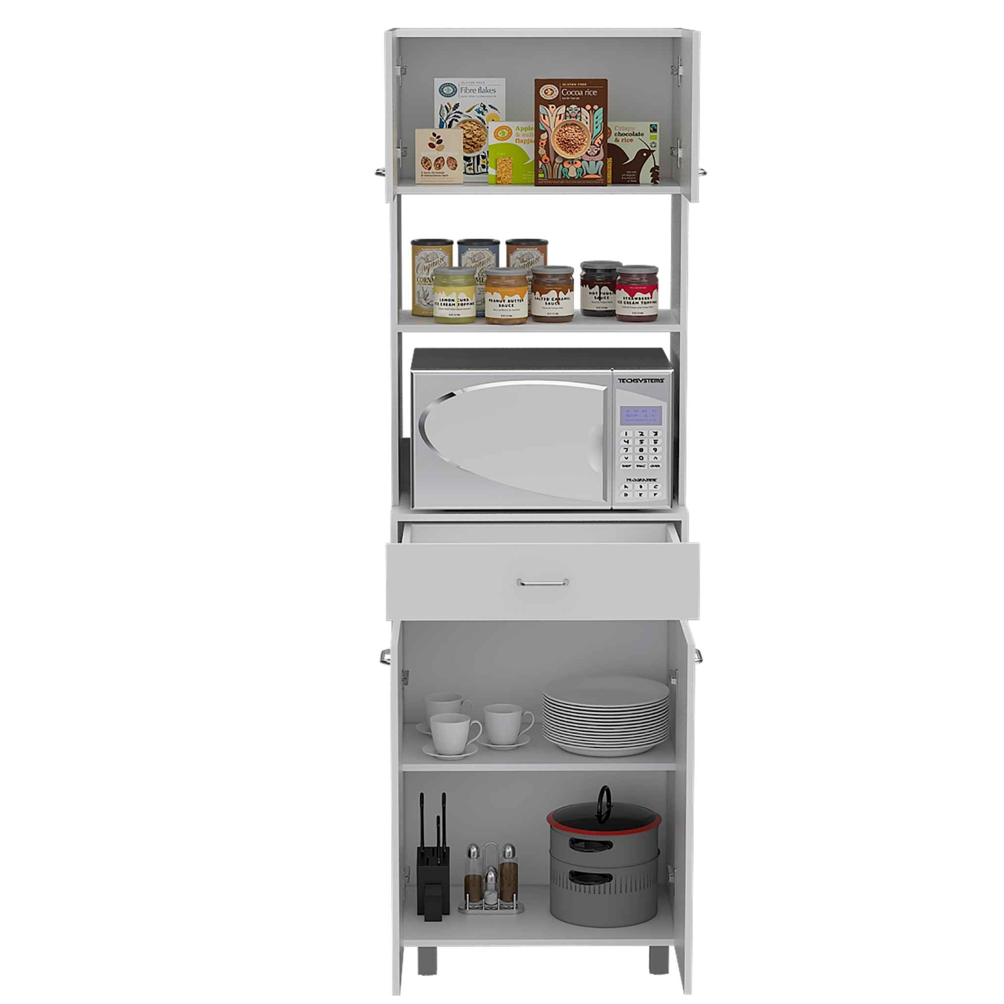 79" White Pantry Cabinet with Three Shelves