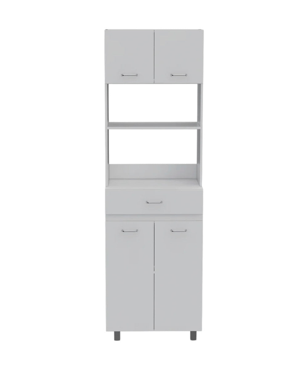 24" White Wood Kitchen Cart With Storage