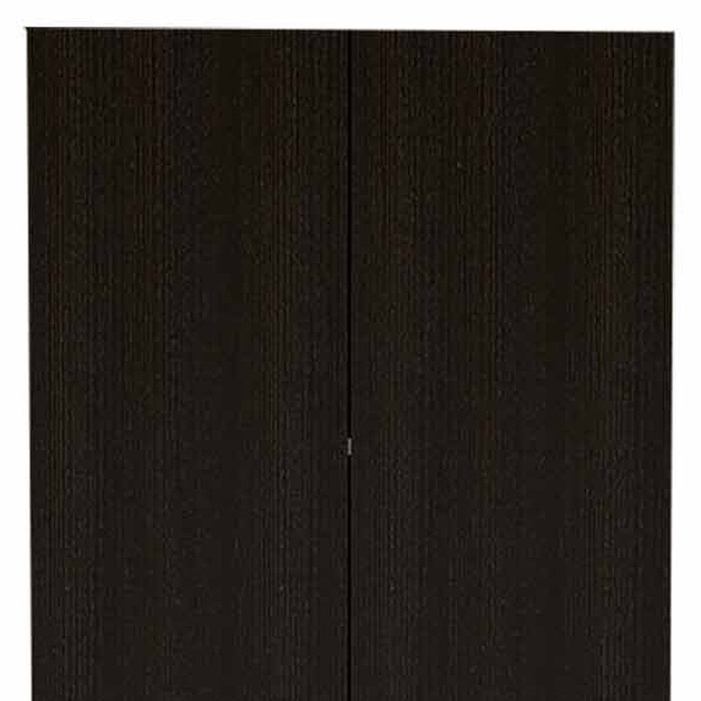 79" Black Wood Pantry Or Storage Closet