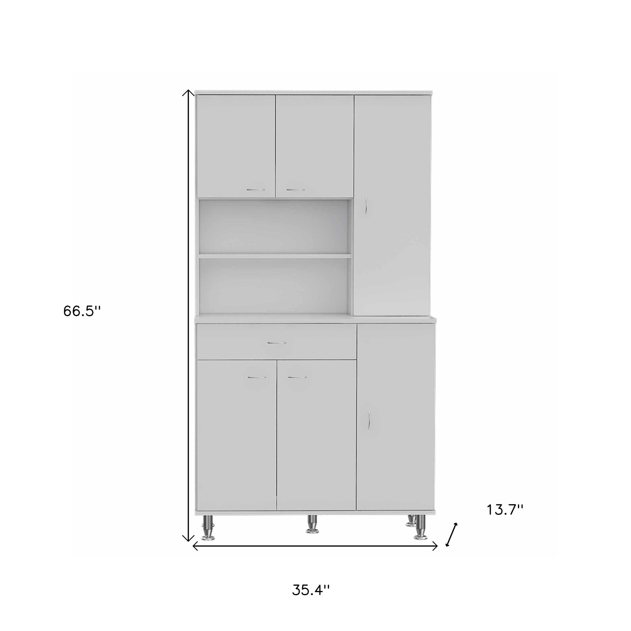 67" White Wood Pantry Or Storage Closet