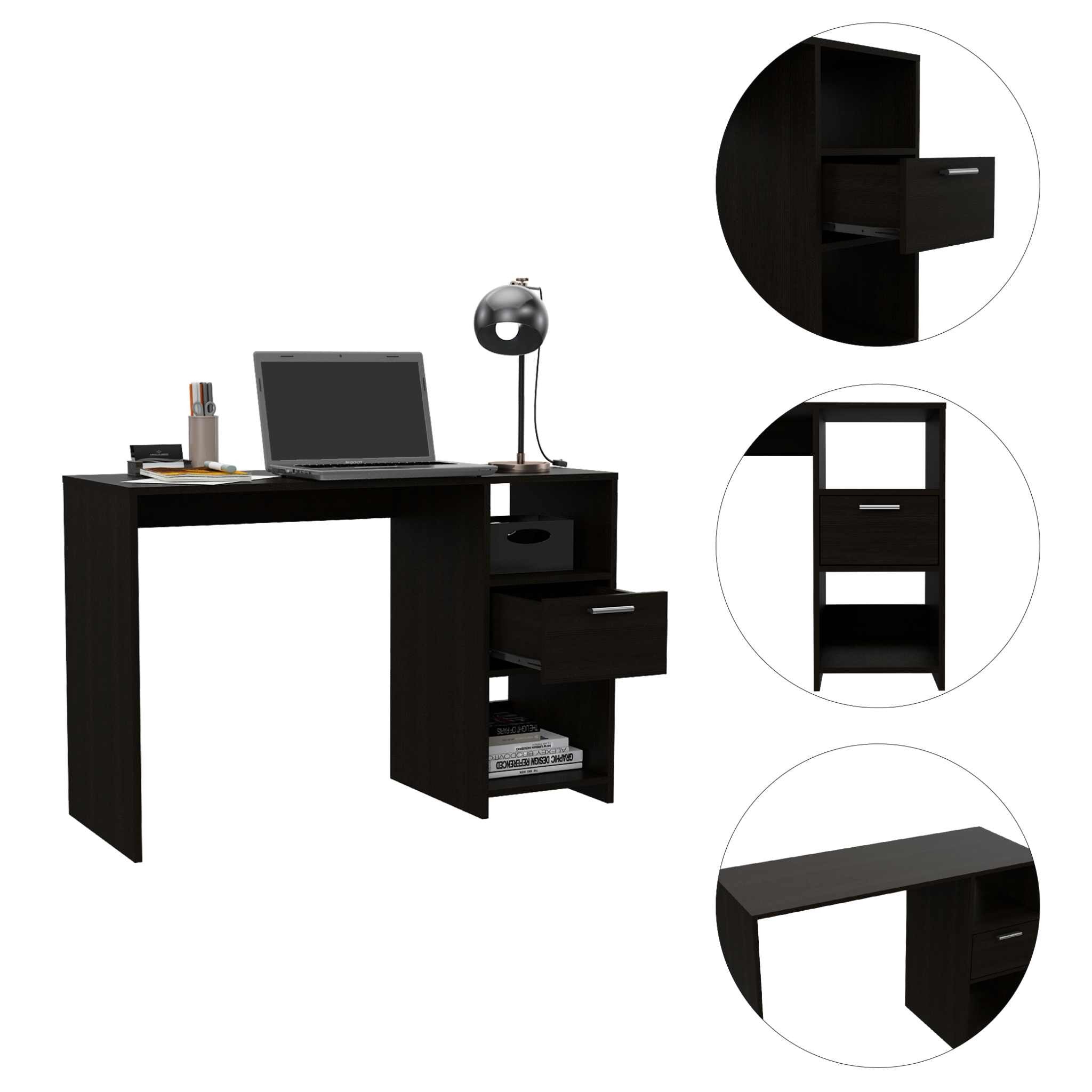 43" Black Computer Desk