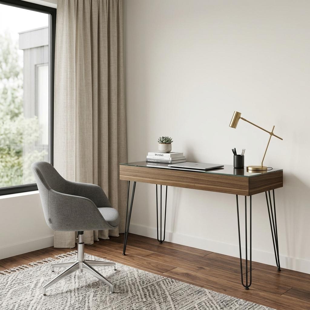 47" Brown and Black Computer Desk