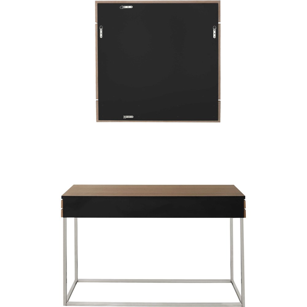 47" Brown and Silver Wood Frame Console Table With Drawer