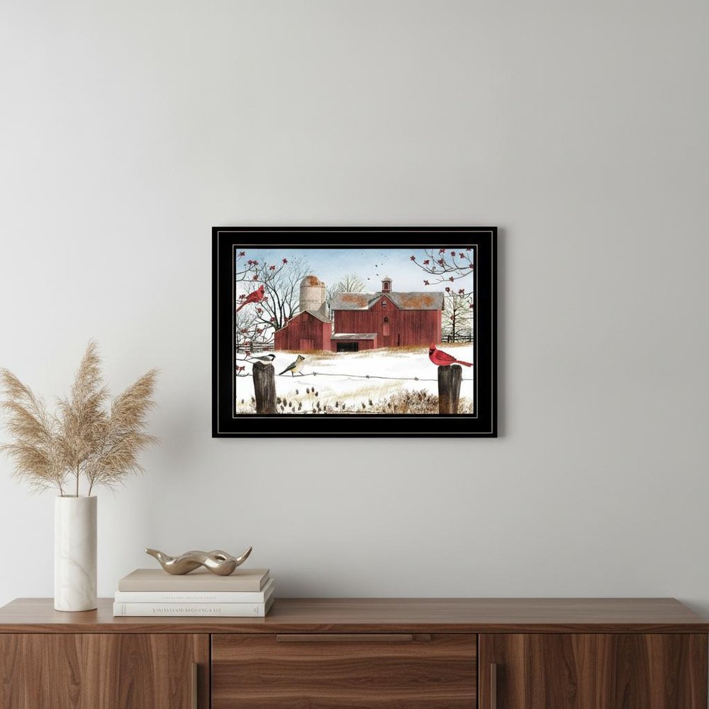 Winter Friends 3 Black Framed Print Wall Art